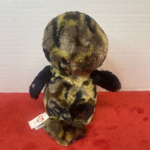 Ty Beanie Boos Owliver The Camo Print Owl Big Gold Sparkle Eyes NO TAG - Picture 3 of 9